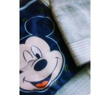 Zwemset: 2 sky blue handdoeken Clarysse Otis (500 gr./m²) en zwemzak Mickey Mouse